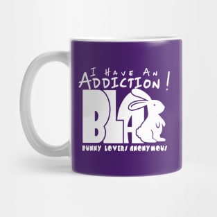 Bunny Lovers Anonymous Addiction1 - Light On Dark Mug